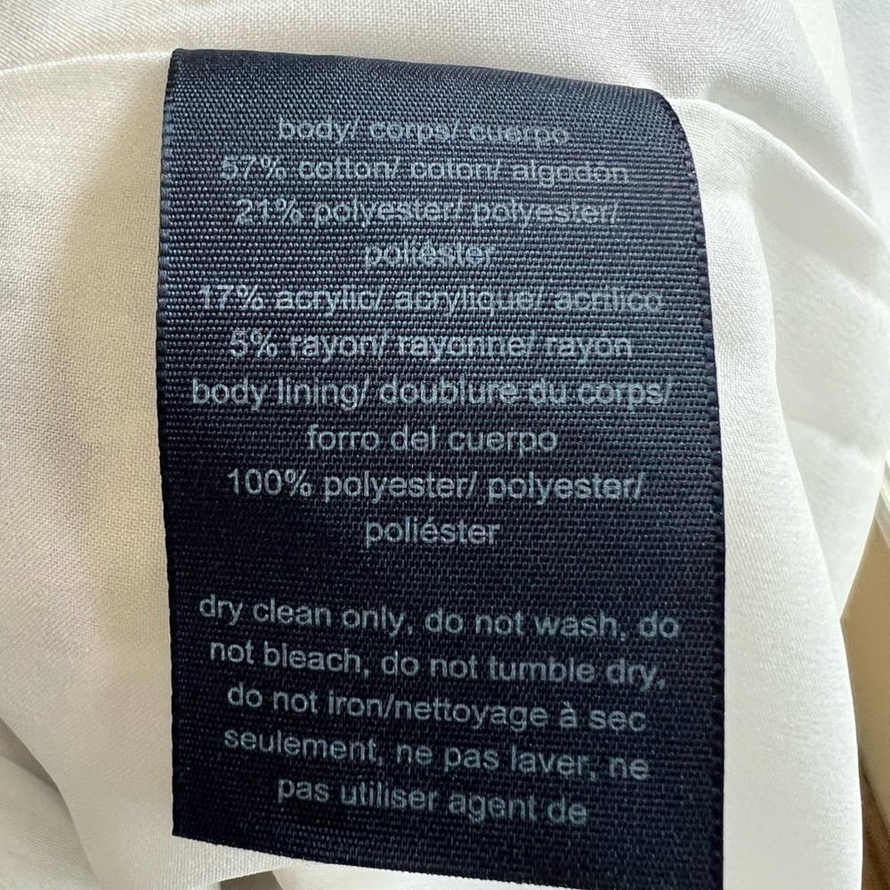 NWOT TOMMY HILFIGER Off White/Navy Sheath Midi Dress Concealed Back Zipper Sz 2 - Picture 11 of 13